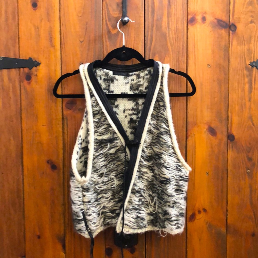 Japanese Woven & Leather Vest